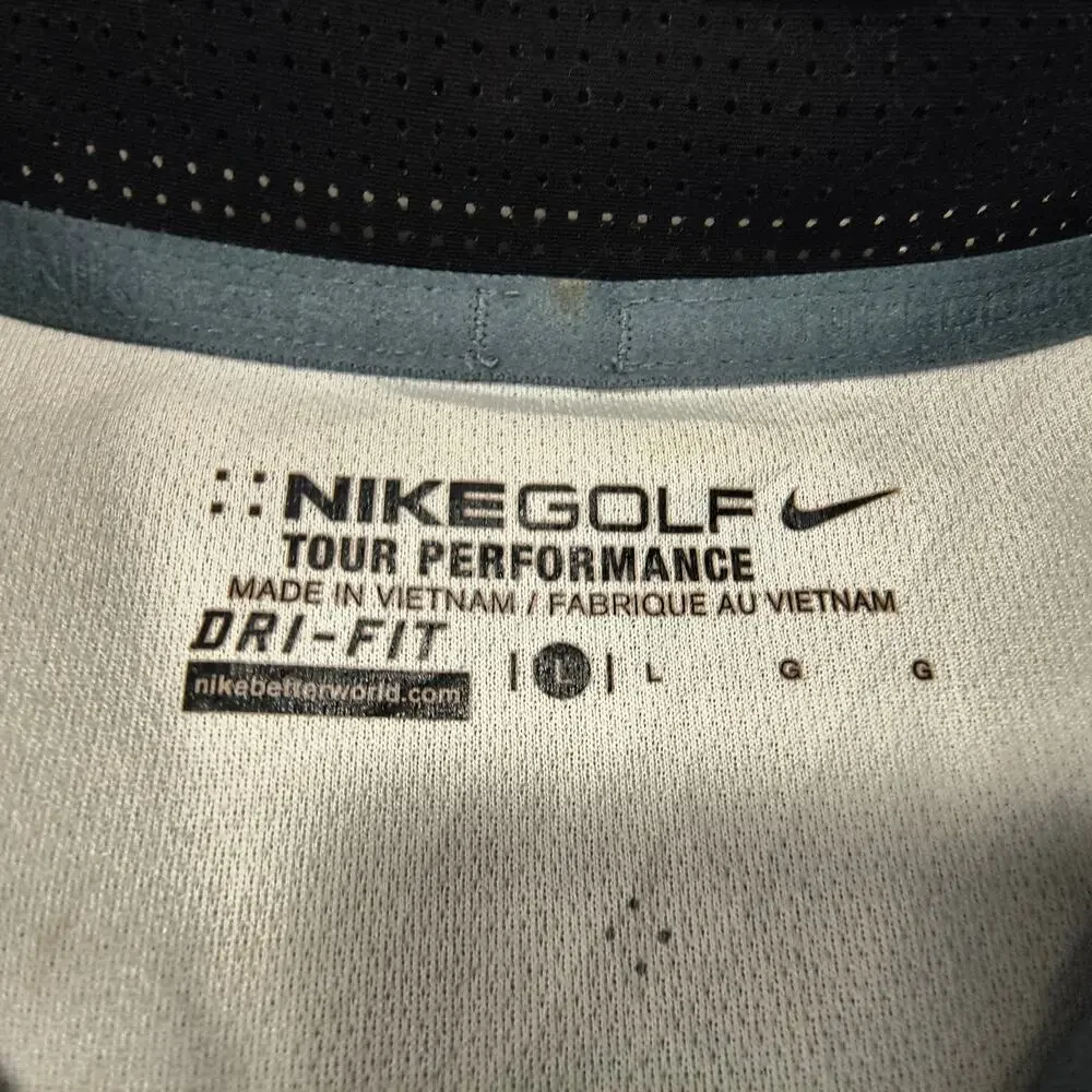 Nike Golf Casual Collared Short Sleeve Polo Shirt Mens Size Large L Gray Pink
